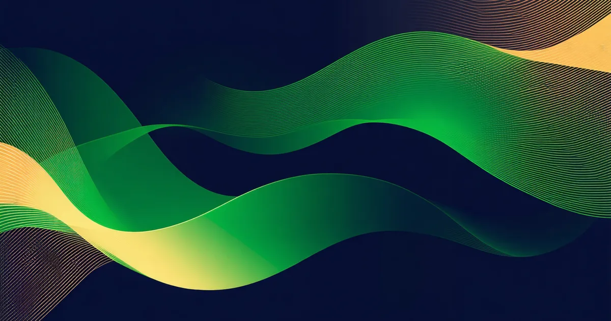 Abstract data visualization showing code review metrics — lines of progress and time markers
